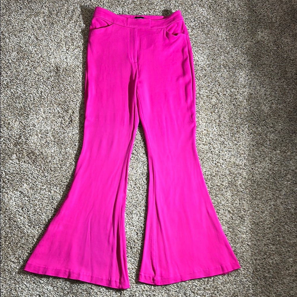 Express Vibrant Pink Flared Pants size 8